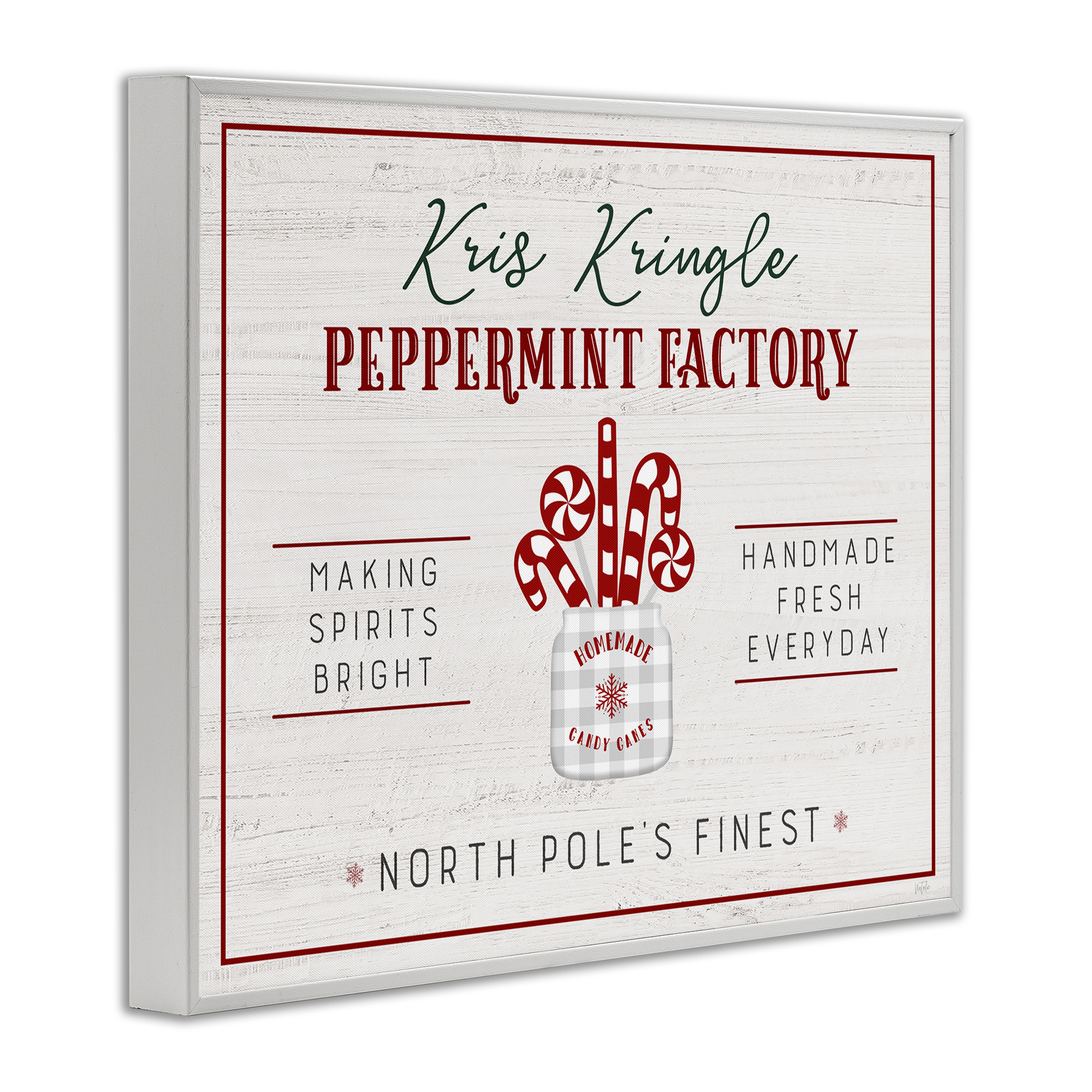 Stupell Industries Holiday Peppermint Factory Holiday Painting White Framed Art Prints Wall Art, 30 x 24