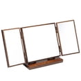 thumbnail image 2 of Espejo plegable de tres caras con diseño tallado en madera (1 unidad)., 2 of 8