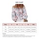 thumbnail image 4 of Blusa de manga con volantes y estampado floral para mujer Camisa elegante holgada informal con cuello en V y hombros descubiertos con manga acampanada, 4 of 4