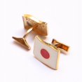 thumbnail image 2 of Japan Flag White Red Enamel Sterling Silver Gold Cufflink, 2 of 4