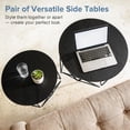 thumbnail image 6 of Coffee Table Set of 2 with Hidden Storage, Round Nesting Side Tables with Removable Lid, Modern Geometric End Tables for Living Room Decor, Movable, 6 of 9
