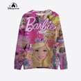 thumbnail image 2 of Sudadera con capucha de cuello redondo con estampado de princesa Barbie nueva de primavera y otoño de 2024, sudadera con capucha informal de manga larga con cuello redondo, regalo de Navidad rosa, 2 of 5
