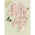 thumbnail image 2 of CIYCuIT Toddler Baby Girls 2Pcs Christmas Outfits Santa Print Long Sleeve Sweatshirt + Long Pants 3M 6M 12M 18M 24M 3T Infant Cute Casual Daily Clothes, 2 of 9