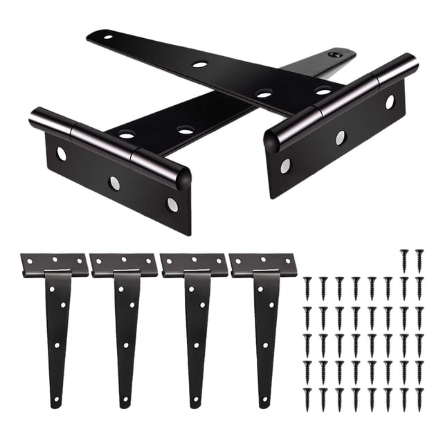 Paquete de 6 Bisagras en T Resistentes, 150 Mm, Pulgadas, Bisagra T, Correa Metal, con Tornillos para Puertas Cobertizo, Puerta JardíN