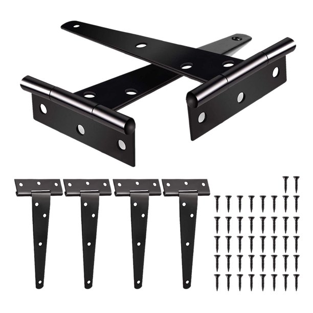 Paquete de 6 Bisagras en T Resistentes, 150 Mm, Pulgadas, Bisagra T, Correa Metal, con Tornillos para Puertas Cobertizo, Puerta JardíN