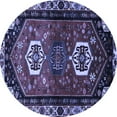 thumbnail image 1 of Ahgly Company Machine Washable Indoor Round Persian Blue Traditional Area Rugs, 5' Round, 1 of 4