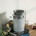 thumbnail image 4 of Vintiquewise 11-Inch Vintage Farmhouse Decorative Milk Bucket Vase - Rustic French Country Decor Jug with Handles for Flowers Shabby Chic Centerpiece Table Decor Garden Accent Primitive Tin Holder, 4 of 7