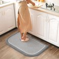 thumbnail image 3 of shiyou-Half Circle Kitchen Mats for Floor Non Slip Mat 100% Polypropylene Kitchen Mat, Machine Washable Soft Kitchen Rug Durable Dirt Resist TPR Backed Kitchen Floor Mat, 20"x32" Grey, 3 of 4