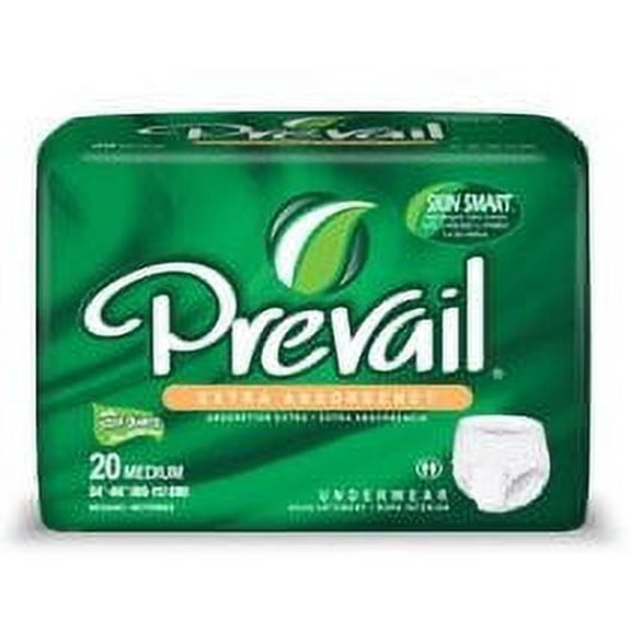 Prevail Extra Absorbency Incontinence Underwear, Medium, 20-Count (Pack of 4)