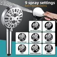 thumbnail image 2 of Filtered Shower Head with Handheld, High Pressure 9 Spray Mode Showerhead with Filters, detachable shower head, Water Softener for Hard Water Remove Chlorine and Harmful Substance, Chrome, 2 of 4