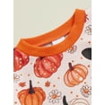 thumbnail image 6 of FEORJGP Halloween Clothes for Infant Girl Bodysuits 0 3M 6M 12M 18M Newborn Long Sleeve Rompers Crew Neck Bow Pumpkin Print Jumpsuits with Hairband To Girls Fashion Cute Casual Comfy Outfits, 6 of 7