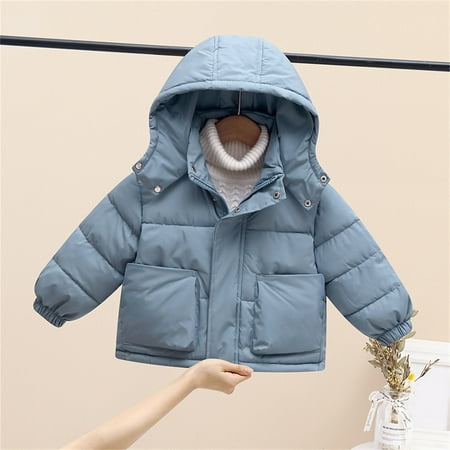 

Jinhomg Toddler Boys Girls Down Jacket Winter Comfy Double Closure Windproof Jackets Casual Long Sleeve Puffer Jackets with Hood Clearance Items for Women Gray 5 Years