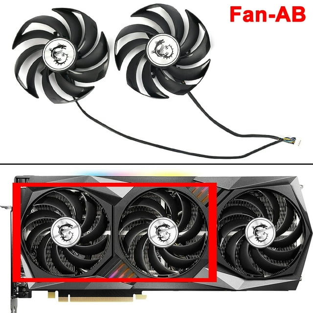 New 90MM GPU Video Card Cooler Fan Replacement for MSI GeForce RTX 3060 3070 3080 3090 3060Ti 3070TI GAMING X TRIO Graphics Card Fan - AB