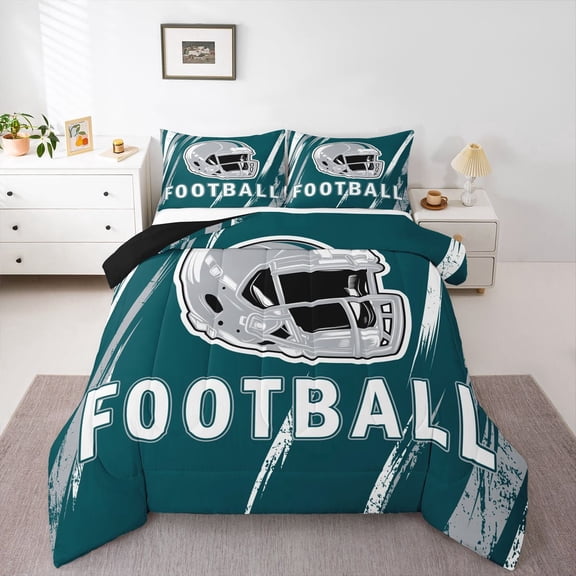 Erosebridal Teens Ball Sport Comforter Sets Twin Size, Retro Rugby Comforters & Duvets, American Football Decor, Breathable