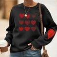 thumbnail image 2 of RKSTN Women's Valentine's Day Sweatshirts Oversized Crewneck Valentines Heart Graphic Print Hoodless Sweatshirt Womens Casual Plus Size Round Neck Loose Comfy Sweatshirt Fall Spring Clothes, 2 of 6