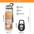 thumbnail image 3 of Sports Water Bottle 1000ML Tritan Food Grade Clear Water Bottle Fitness Outdoor Sports Bike Super Cute Orange Mushrooms, 3 of 7