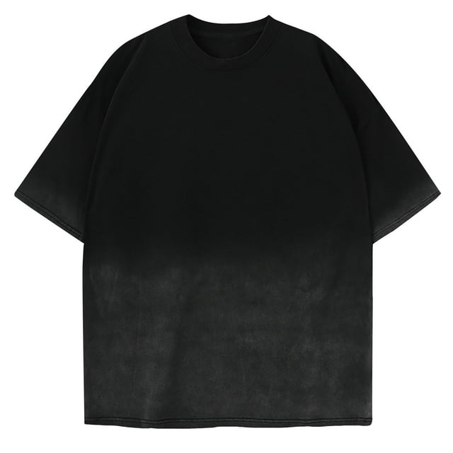 Besolor T-Shirt d'Été pour Hommes Dégradé Col Rond Manches Courtes Chemises Décontractées Amples Chandail Basique Hauts