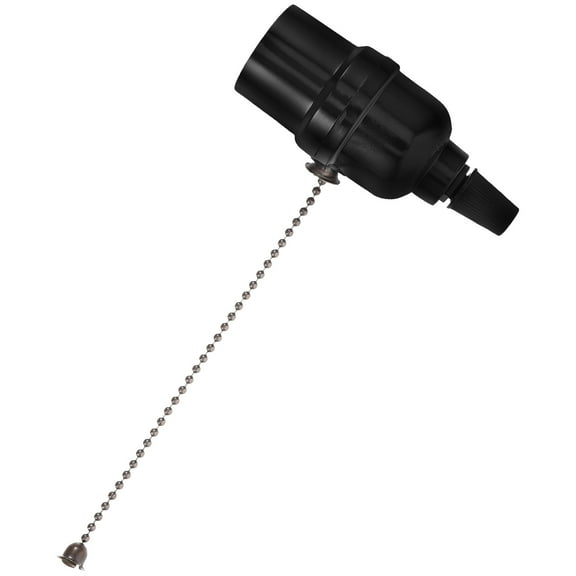 TOYMYTOY Light Socket with Pull Chain Pull Chain Light Fixture Black Bakelite 1Pack