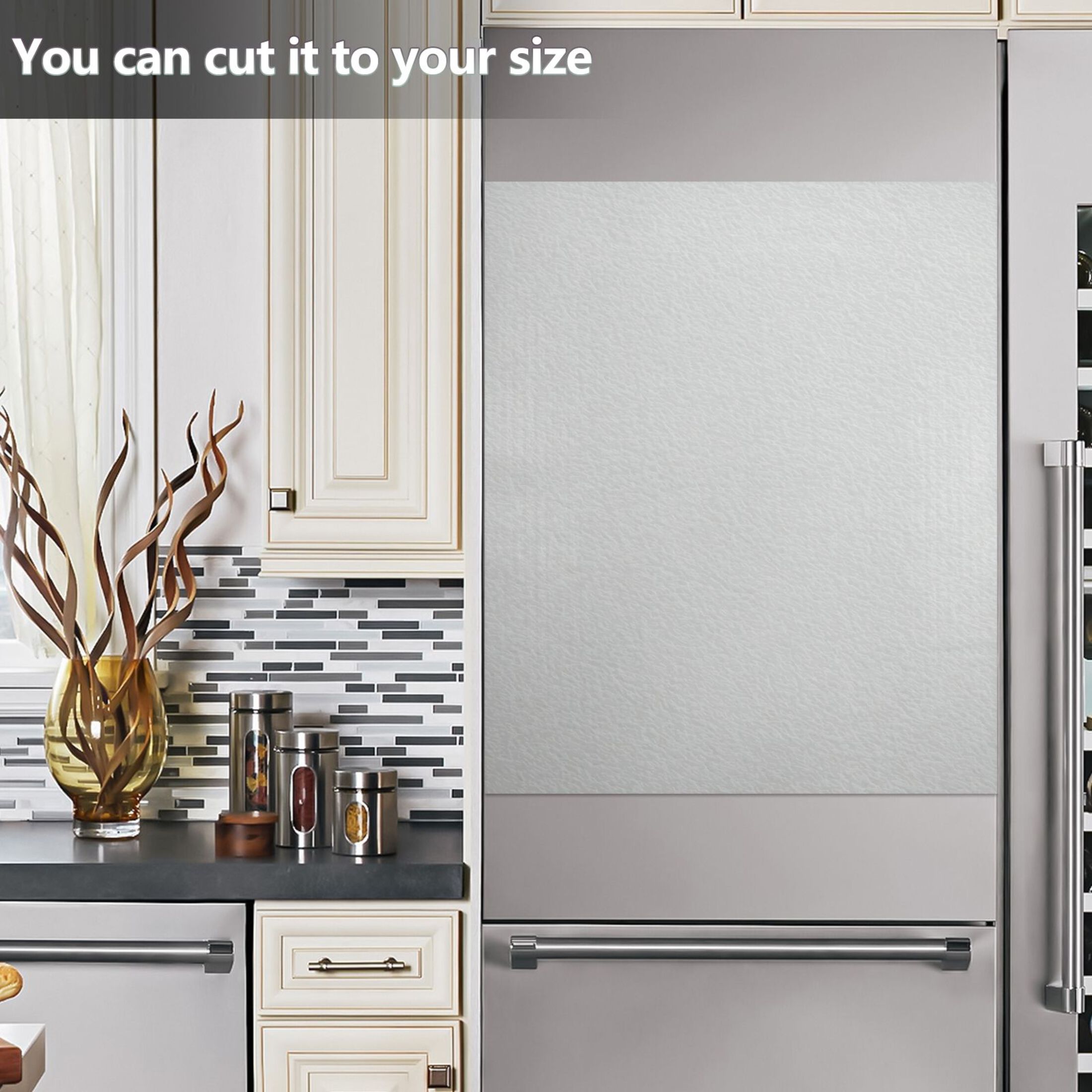 IAUYY Magnetic decorative sticker - 23x26 Inch PVC Refrigerator Decorative Cover, Removable DIY Art for Kitchen Appliances Overall Aesthetic Effect