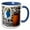 Blue/White, variant on 3drose, Greece, Santorini. Flower Pots Decorating a Courtyard, 11oz Two-tone Red Mug