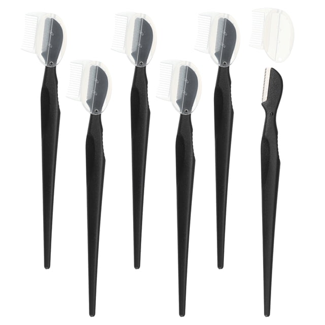 Juego de 6 maquinillas de afeitar Unique Bargains para cejas de Acero inoxidable color negro
