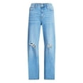 thumbnail image 5 of No Boundaries High Rise Baggy Wide Leg Jeans, 32'' Inseam, Women’s and Women's Plus XXS-4X, 5 of 5