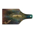 thumbnail image 2 of Magic Cutting Board, Double Exposure Outer Space Mixed with Earth Symbolic Eternity Details Print, Decorative Tempered Glass Cutting and Serving Board, Wine Bottle Shape, Purple Tan, by Ambesonne, 2 of 5