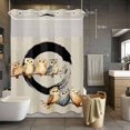 thumbnail image 5 of No Hook Shower Curtains with Snap-in Liner Set, Japanese Style Waterproof Hotel Style Bathroom Shower Curtain, Grey Farmhouse Owl Birds Branches Breathable Mesh Top Window Bath Curtains 48''x72'', 5 of 9