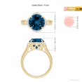 thumbnail image 5 of ANGARA Natural 4.2 ct London Blue Topaz Rope Split Shank Ring in 14K Yellow Gold for Women (Size-10mm) | November Birthstone, Anniversary, Jewelry Gift for Women | Natural London Blue Topaz Ring, 5 of 10
