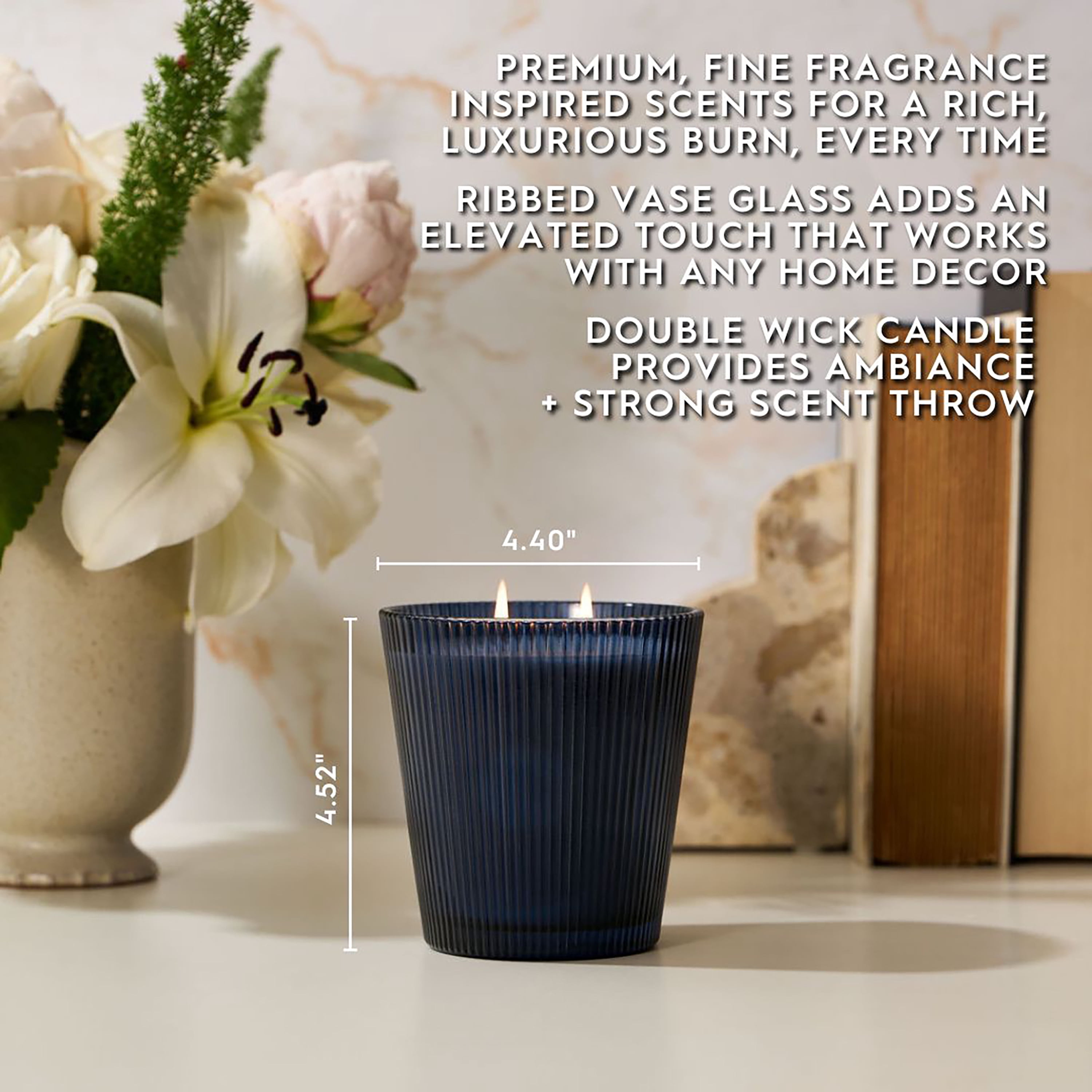 Better Homes & Gardens Fine Fragrance Collection, Dark Lavender & Sage Scented 2-Wick Jar Candle 16 oz.