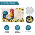 thumbnail image 6 of Farmhouse Rooster Placemats Set of 8, Vintage Botanical Sunflower Floral Placemats for Dining Table, Place Mats for Kitchen Tabletop, Waterproof Wipeable Dining Table Mats Set, 6 of 9