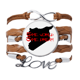 thumbnail image 1 of Siriaco quote mismo mundo mismo sueño Pulsera de cuero Negro trenzado pulsera de cuerda de amor Unbranded M, 1 of 3