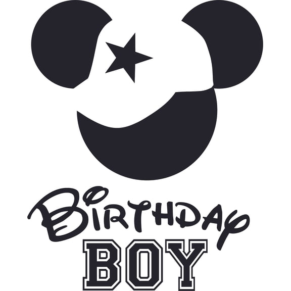 The Birthday Boy Logo Cartoon Design Customized Name Wall Decal - Custom Vinyl Wall Art - Personalized Name - Baby Girls Boys Kids Bedroom Wall Decal Room Decor Stickers Decoration Size (27x30 inch)