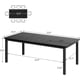thumbnail image 2 of 70.8 - pulgada industrial dining mesa para 6 people, de madera long dinner mesa con mortise - tenon design y sturdy metal legs para dining room, oficina en casa, o sala de estar (negra), 2 of 7