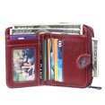 thumbnail image 4 of Women's Leather Wallet RFID Blocking Small Bi-Fold Zipper Pocket Wallet Card Holder Coin Purse with ID Window, 4 of 5