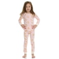 thumbnail image 3 of Cudlie Girls’ 4-Piece Pajama Set – Long Sleeve Cotton Blend Sleepwear, 2 Tops and 2 Pants, Fun Prints – Sweet Dreams Bear– Size 3T, 3 of 9