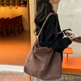 thumbnail image 2 of AUDeals Women Large Suede Tote Bag, Big Capacity Slouchy Shoulder Bag, Suede Purse Satchel Work Handbag, Winter Crescent Bag for Travel Daily Use, 2 of 8