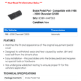 thumbnail image 2 of Brake Pedal Pad - Compatible with 1988 - 2000 Chevy C2500 1989 1990 1991 1992 1993 1994 1995 1996 1997 1998 1999, 2 of 2