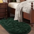 thumbnail image 5 of SARAG Fluffy Beige Rugs for Bedroom Living Room,2.6'X5.3' Dark green Rug for Kids Room,Shag Hallway Runner Rug,Small Soft Shaggy Bedside Non-Slip Plush Nursery Dorm Carpet Home Decor Aesthetic, 5 of 5