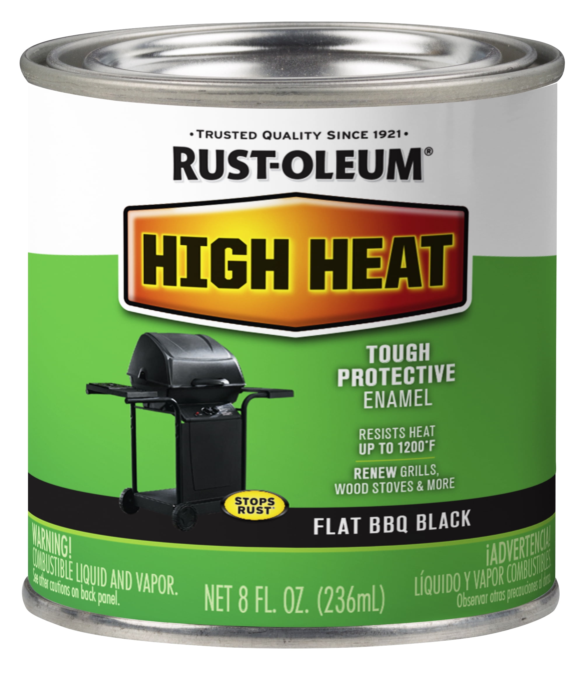 6 Pack, Bar-B-Que Black, Rust-Oleum Specialty Satin High Heat Paint- Half Pint