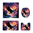 thumbnail image 2 of 4 Piece Patriotic Bathroom Set with Shower Curtain Toilet Seat Cover Floor Mat and U-Shaped Pad for Fourth of July Themed Bathroom Decor Complete Matching Ensemble, 2 of 6