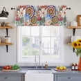 thumbnail image 4 of 2 Panels Boho Floral Valance for Windows, Spring Vintage Abstract Art Flowers Light Filtering Kitchen Curtains, Rod Pocket Window Treatment Curtain Valances for Living Room Bedroom, 54"x18", 4 of 9