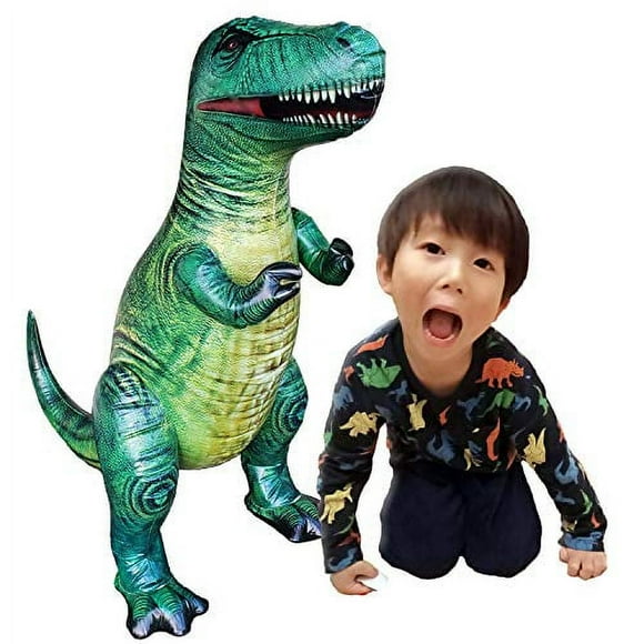 Jet Creations 37 "T-rex Tyrannosaure Gonflable Air Farci Peluche, Auto-Portant Durable, l'Un des Meilleurs Jouets de Dinosaures, Faveurs de Fête pour les Enfants, Jouets de Piscine, DI-TYR3, Multicolore