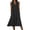 Black, variant on Womens Dress Eyelet V Neck Sleeveless Button Detail Summer Beach Vacation Everyday Dress with Pockets