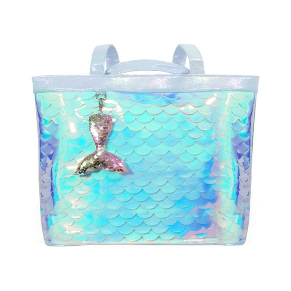 Bolsa Dama Importadora La Merced Tipo Sirena Escamas Plata