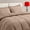 Beige, variant on Queen Size 7-Piece Comforter Set Bedding Bundle All Season Soft Quilted Reversible Comforter Flat Sheet Fitted Sheet 2 Pillow Shams 2 Pillowcases Black