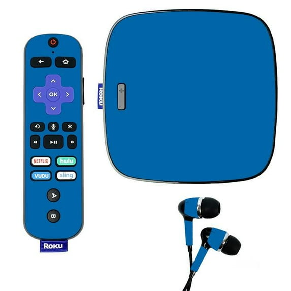 Skin Decal Wrap Compatible With Roku Ultra Sticker Design Solid Blue