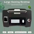 thumbnail image 7 of 35.4 inch Z Shaped Gaming Desk , PC Computer Desk with Headphone Hook for Small Area Corner Ergonomic Gaming Table for Game Players Portable Sturdy Gaming Workstation for Home Office, Blue, 7 of 7