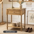 thumbnail image 4 of Decor Therapy Preston Traditional Single Drawer Side Table, Classic Bedside End Table with Lower Shelf, Seadrift, 4 of 11