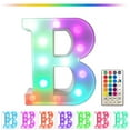 thumbnail image 1 of Luces LED multicolores con letra a distancia - Decoración de fiesta de 16 colores cambiantes para el hogar y eventos - Alimentada por batería/USB, 1 of 7